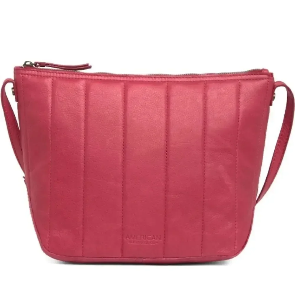 AMERICAN LEATHER CO. Dayton Quilted Leather Crossbody Bag Purse